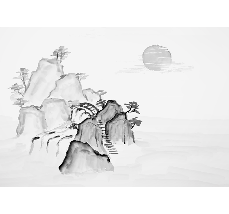 Estore de rolo branco penhasco e mar - TenStickers