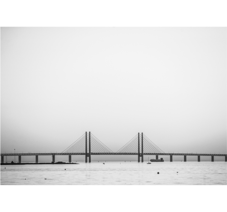 Estore de rolo branco ponte subaquática oresund dinamarca - TenStickers