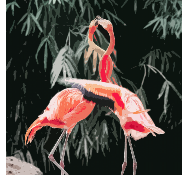 Estore de rolo para sala foto encantadora de flamingos - TenStickers