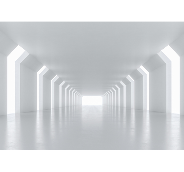 Estore de rolo branco perspectiva de corredor futurista - TenStickers