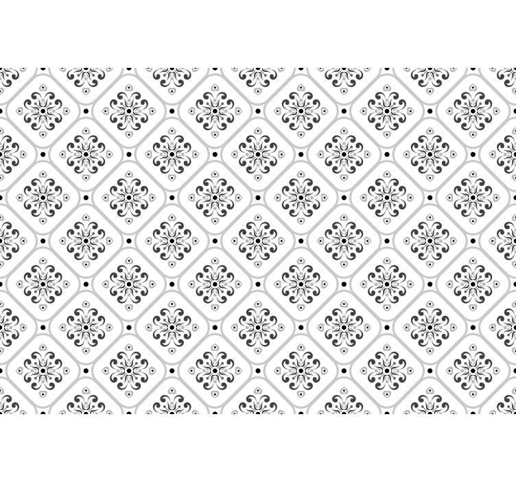 Estore de rolo branco padrão mosaico cinza clássico - TenStickers
