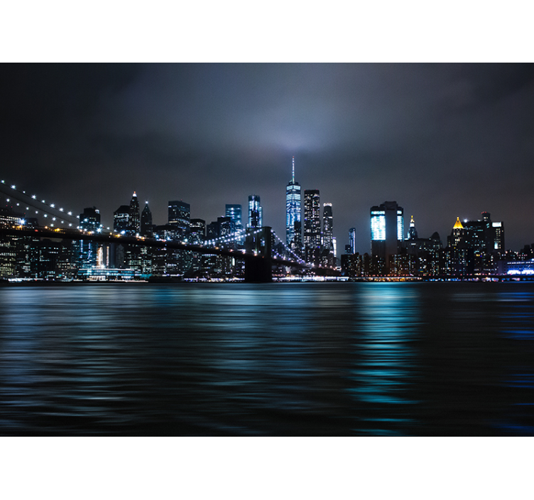 Estore de rolo preto panorama da noite urbana - TenStickers
