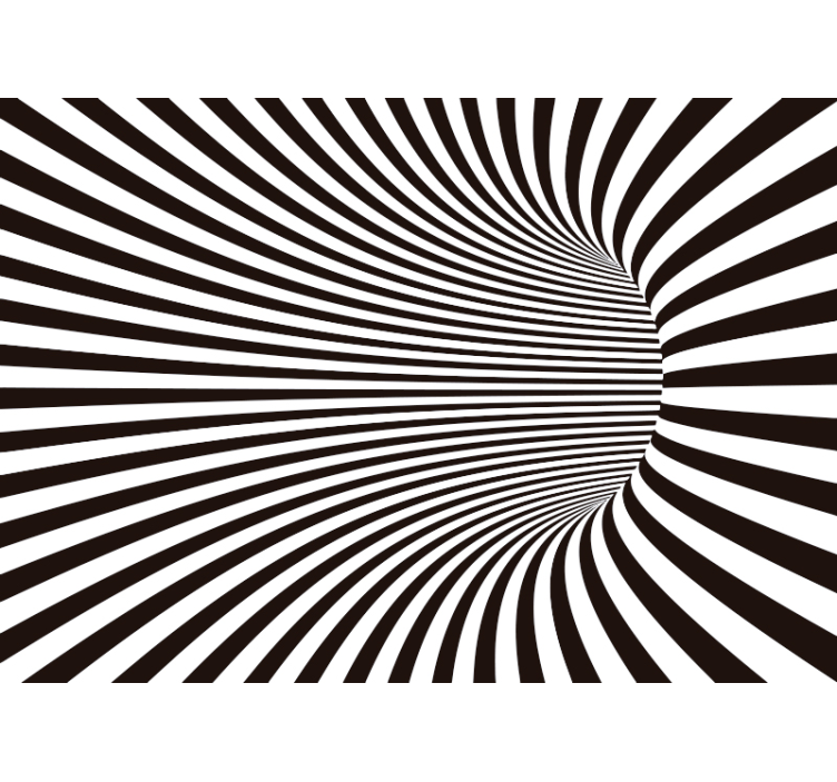 Estore de rolo preto túnel curvado 3d - TenStickers