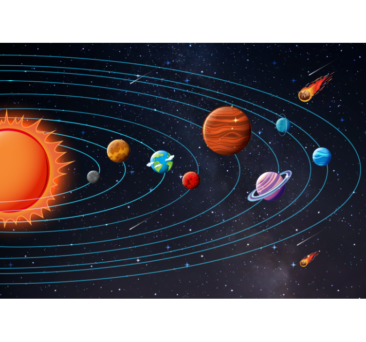 Estore de rolo preto animação espacial para crianças - TenStickers