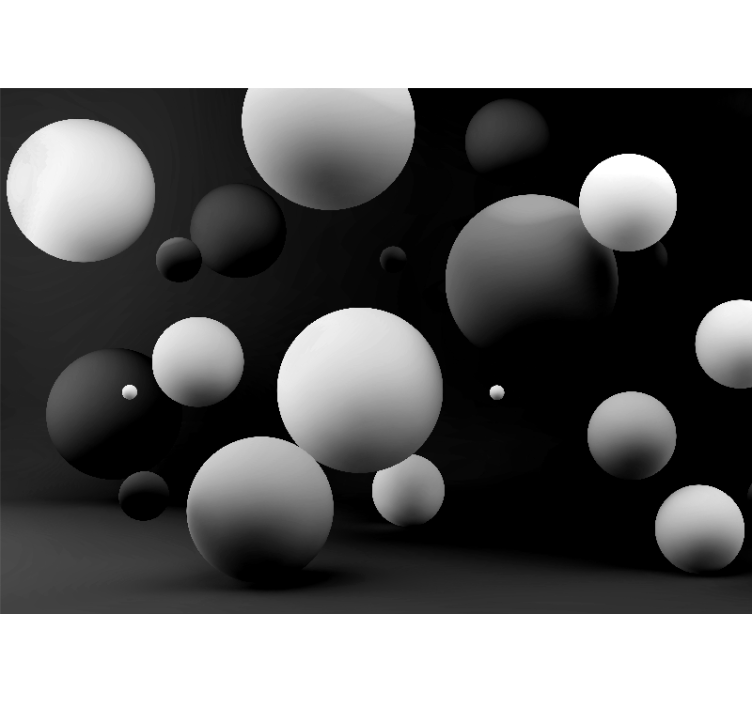 Estore de rolo preto esferas brancas sobre fundo preto - TenStickers