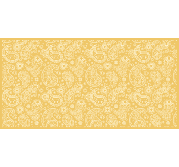 Estore de rolo amarelo com estampa paisley árabe - TenStickers