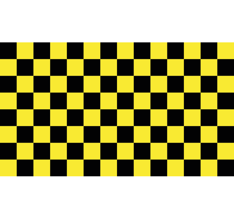 Estore de rolo amarelo tabuleiro de xadrez amarelo e preto - TenStickers