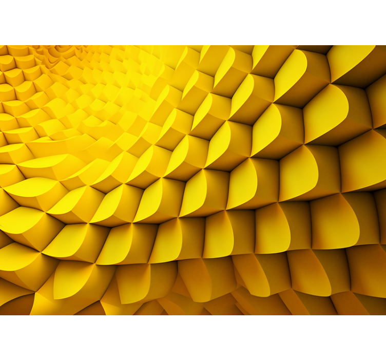 Estore de rolo amarelo com geometria futurista - TenStickers
