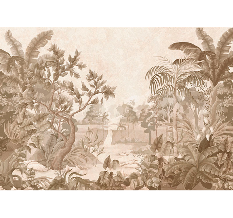 Estore de rolo bege paisagens de floresta tropical - TenStickers