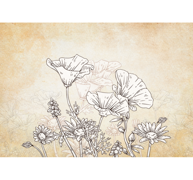 Estore de rolo bege campo vintage - TenStickers