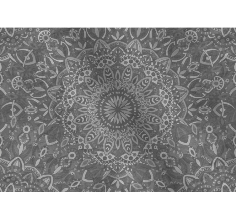 Estore de rolo cinzento padrão mandala intricado - TenStickers