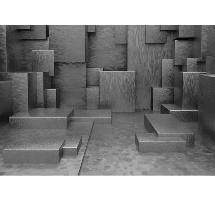 Estore de rolo cinzento blocos abstratos geométricos - TenStickers