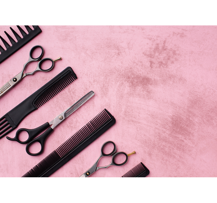 Estore de rolo rosa utensílios de cabeleireiro - TenStickers