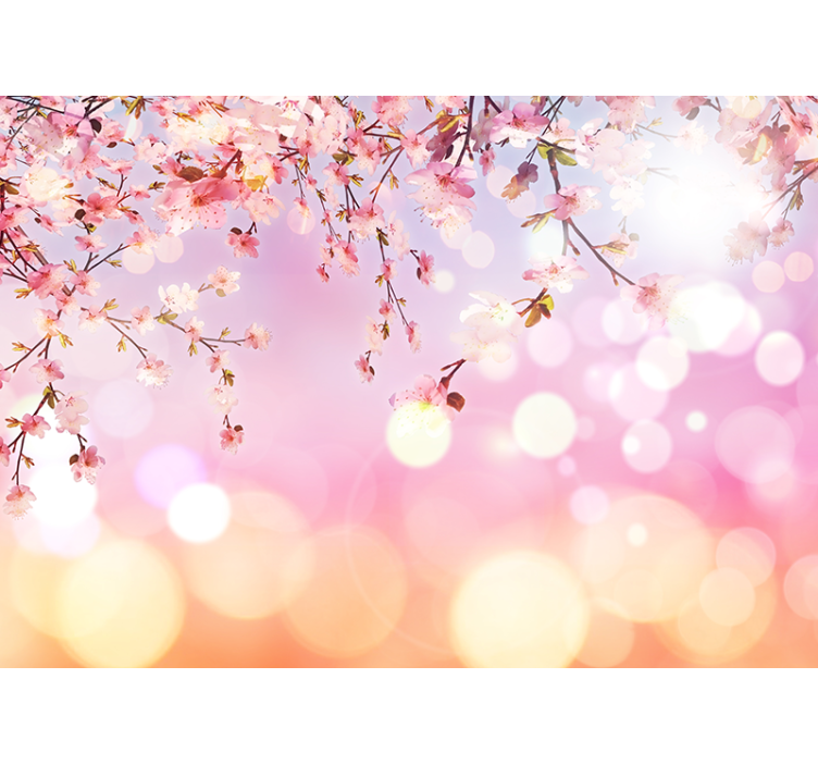 Estore de rolo rosa flor de cerejeira 3d - TenStickers