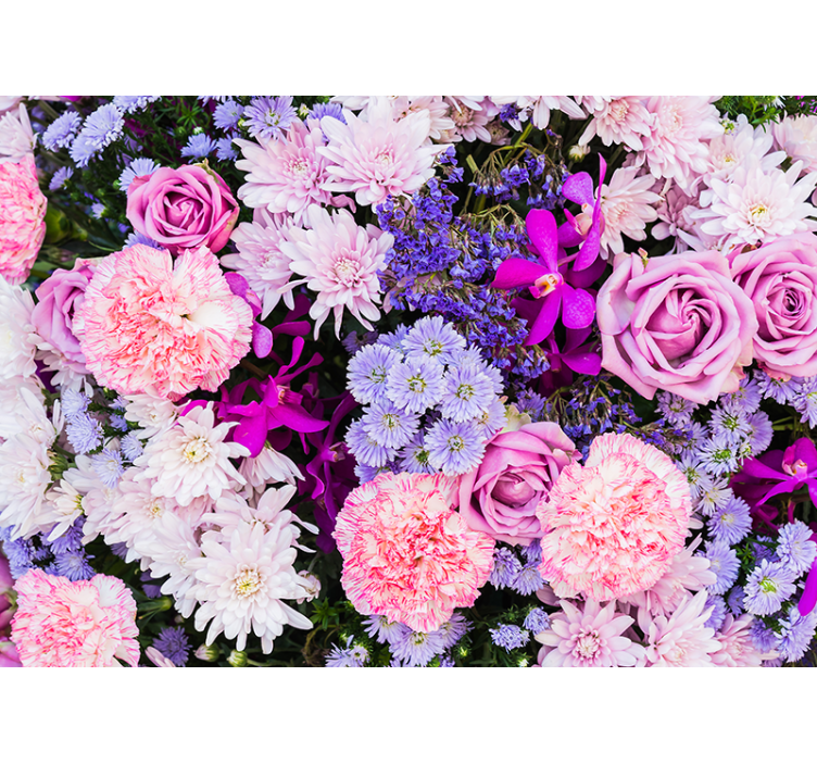 Estore de rolo rosa flores coloridas - TenStickers
