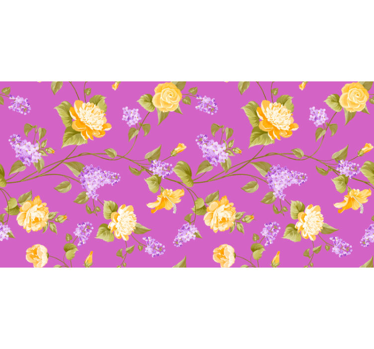 Estore de rolo roxo padrão de flores em flor - TenStickers