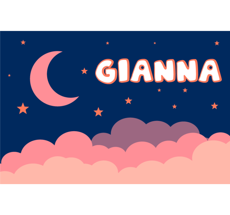 Estore de rolo roxo céu e lua personalizáveis - TenStickers