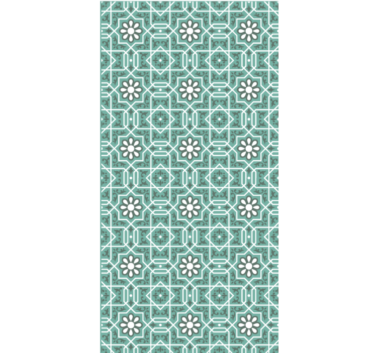Estore de rolo verdes azulejos florais verdes - TenStickers