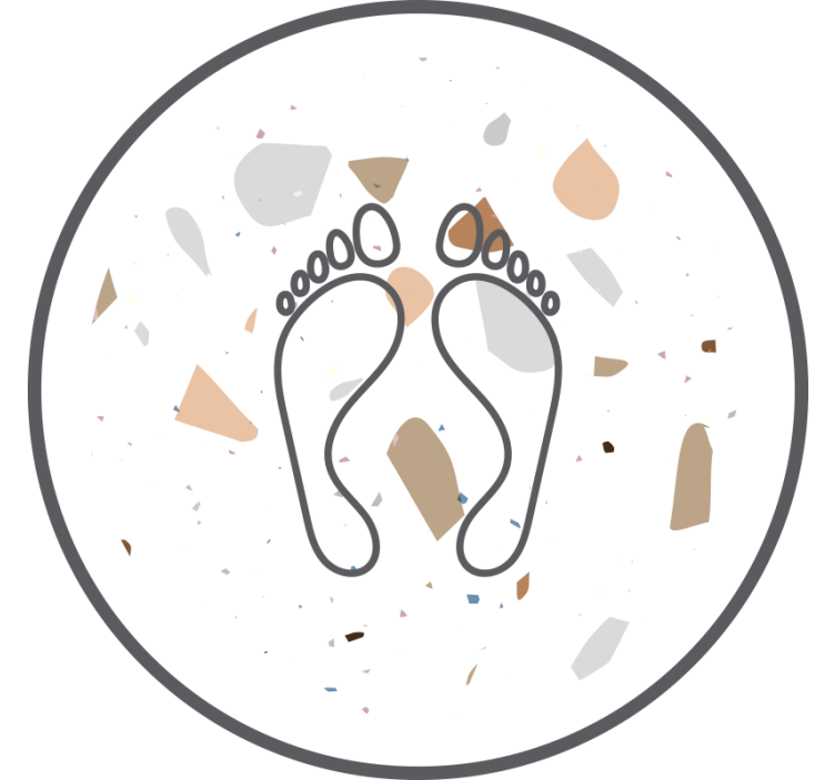 Estore de rolo branco pegadas de terrazzo - TenStickers