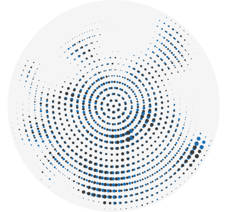 Estore de rolo branco mosaico de pontos pretos e azuis - TenStickers