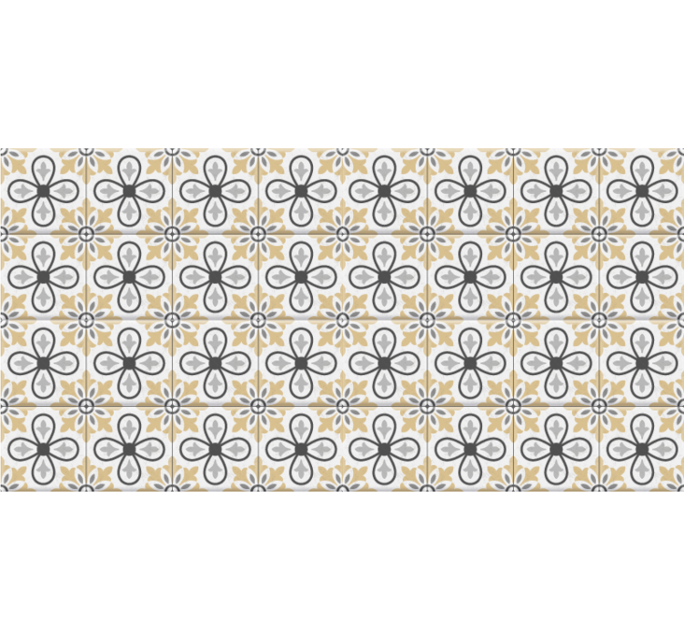 Estore de rolo bege azulejos retro para cozinha - TenStickers