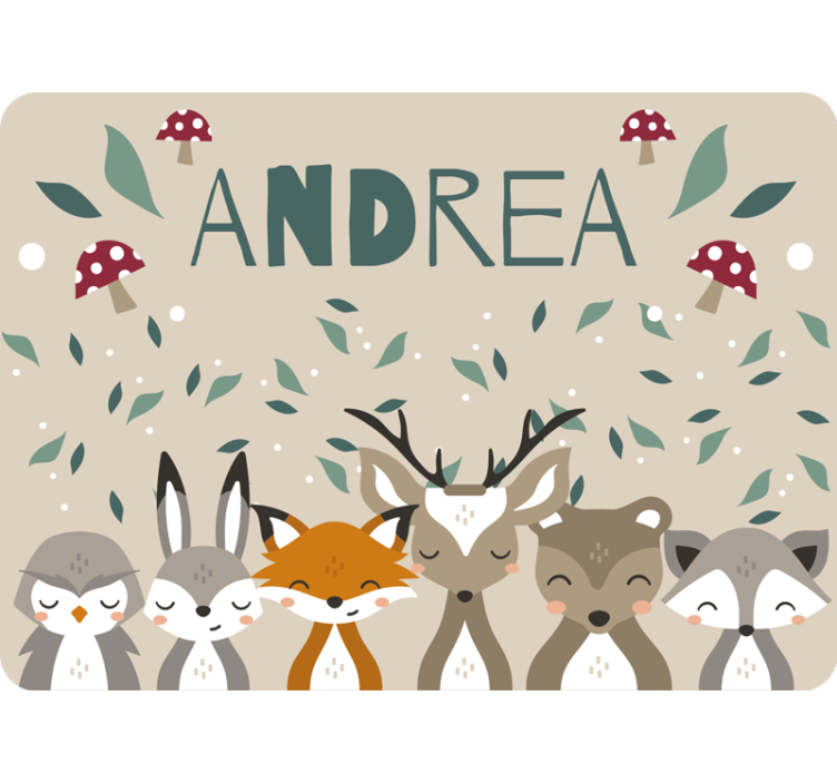 Estore de rolo bege animais pequenos personalizados - TenStickers