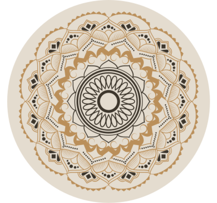 Estore de rolo bege design circular mandala bege - TenStickers