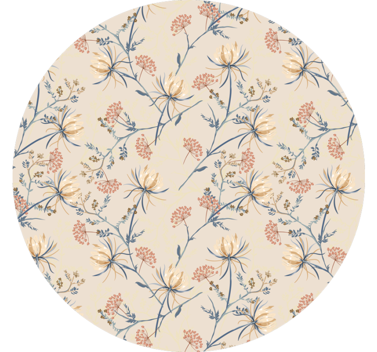 Estore de rolo bege flores botânicas - TenStickers