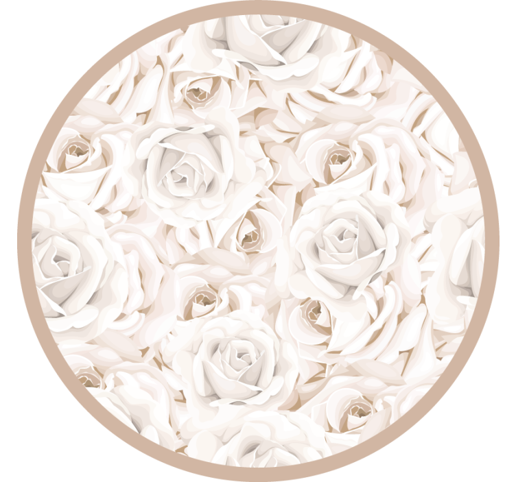 Estore de rolo bege rosas brancas elegantes - TenStickers