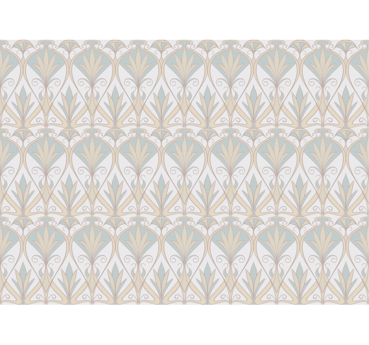 Estore de rolo bege com padrão floral botânico retro - TenStickers