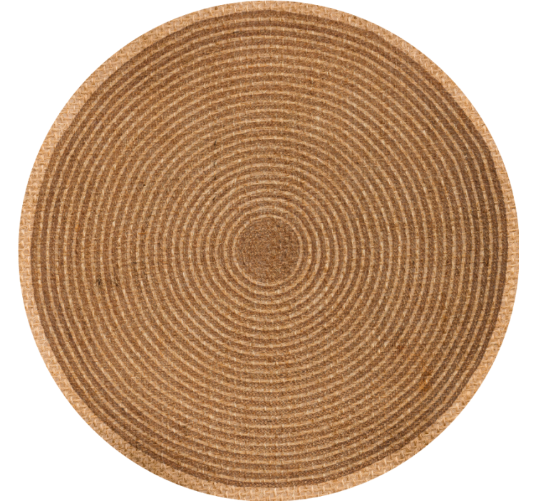 Estore de rolo bege com textura de juta circular - TenStickers