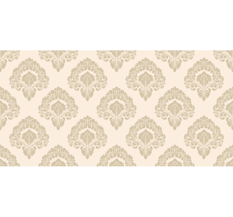 Estore de rolo bege com padrão floral dourado provincial - TenStickers