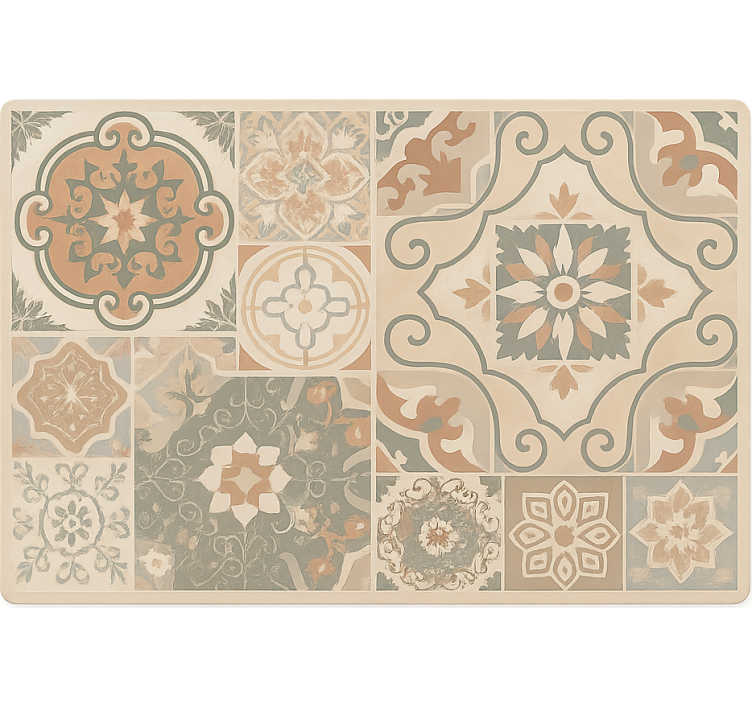 Estore de rolo bege azulejos de cimento tamanhos variados - TenStickers