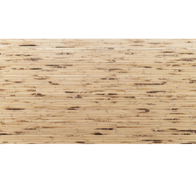 Estore de rolo bege varas de madeira claras horizontais - TenStickers