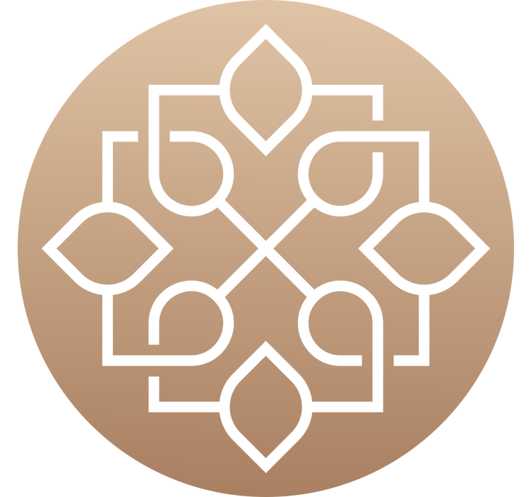 Estore de rolo bege com design de mandala geométrica - TenStickers