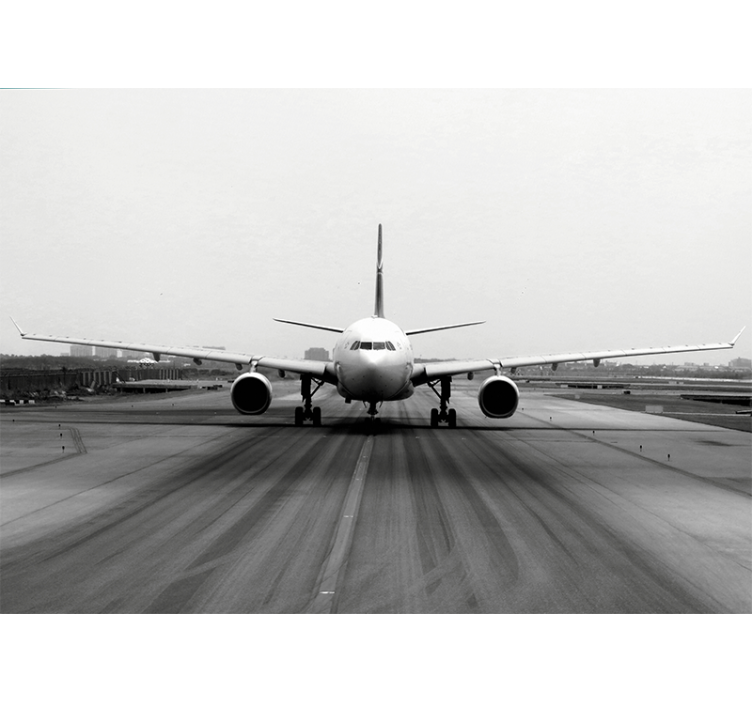 Estore de rolo cinzento avião na pista - TenStickers