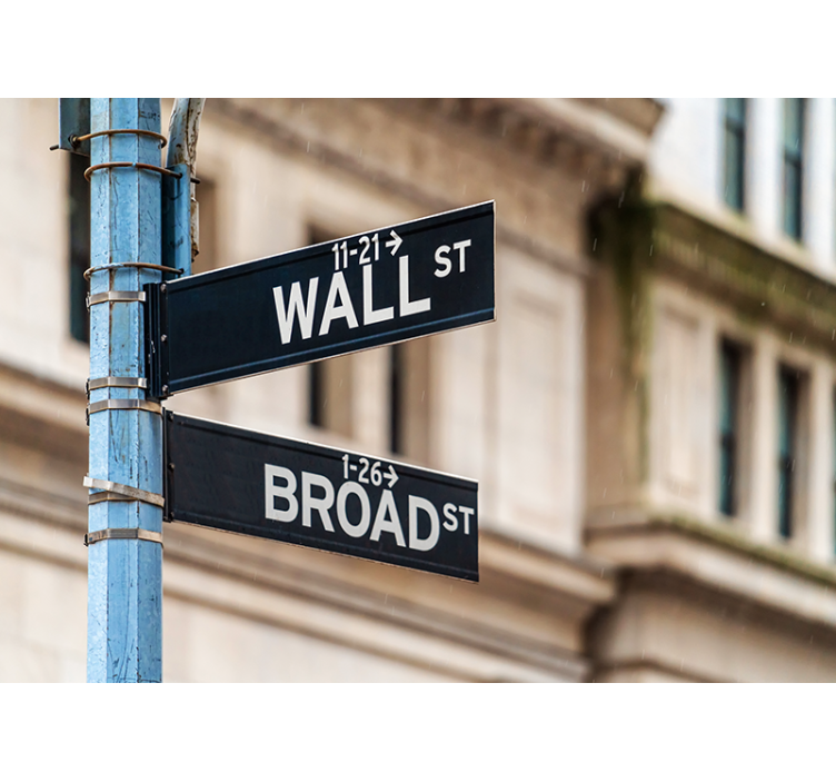 Estore de rolo bege placa wall street nova york - TenStickers