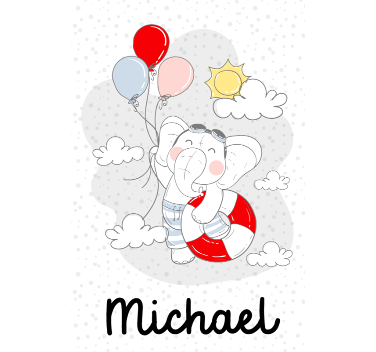 Cortina de janela impressa personalizada para bebê elefante - TenStickers