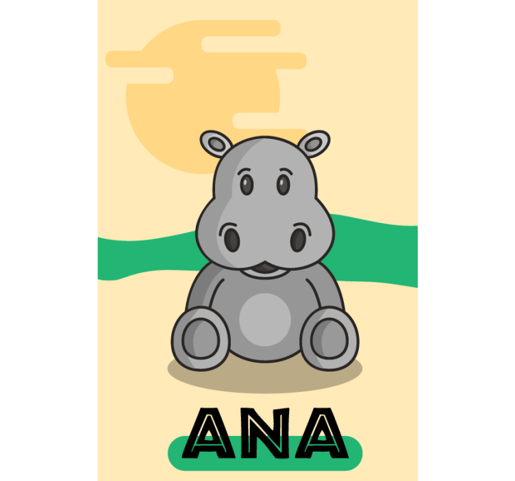 Estore de rolo animais variados hipopótamo personalizável - TenStickers