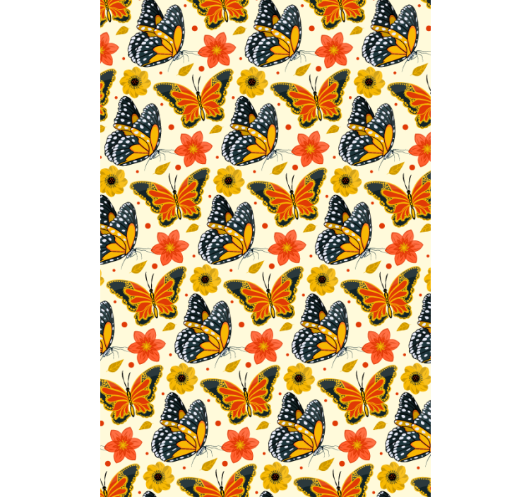 Estore de rolo borboleta padrão floral de borboletas - TenStickers