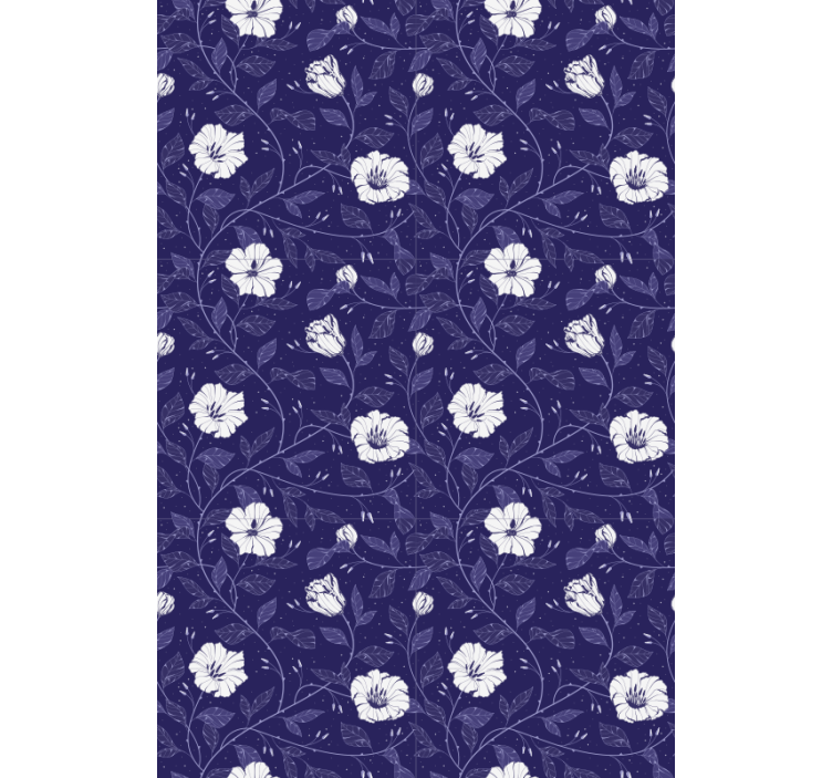 Fundo azul com cortina de flor - TenStickers