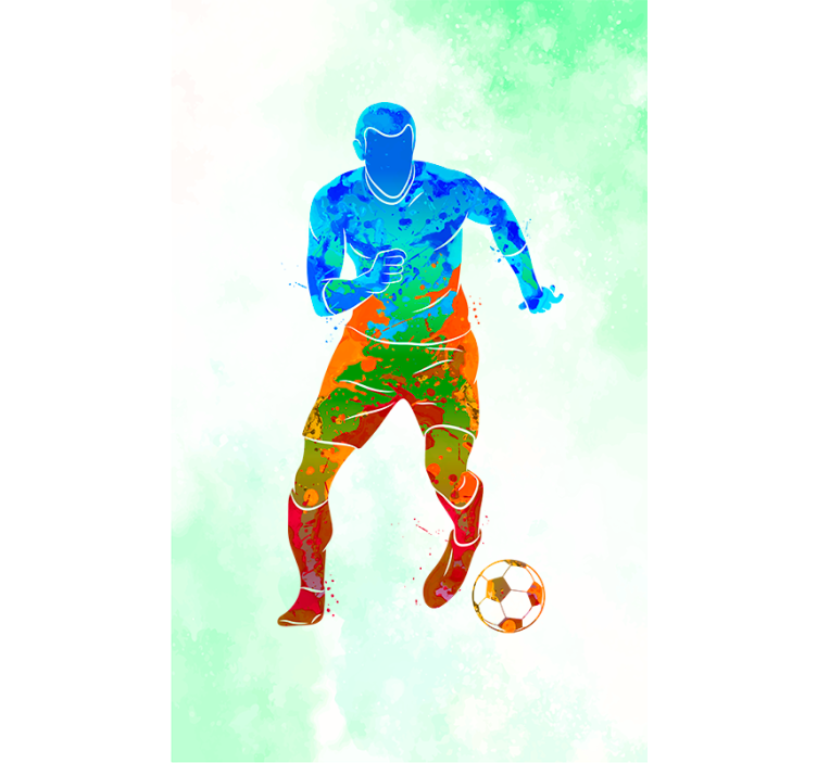 Aguarela jogador futebol cego - TenStickers