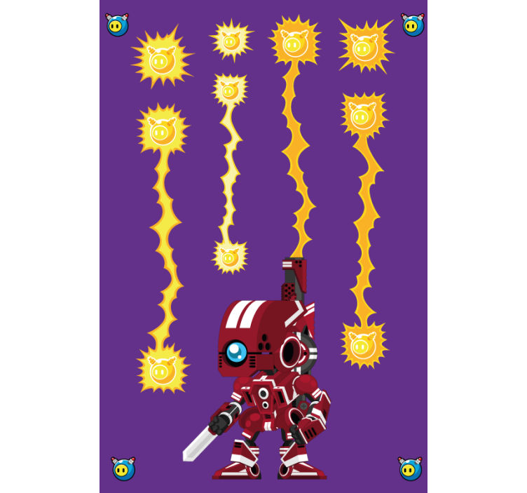 Robô atirando em cortinas de rolo geek - TenStickers