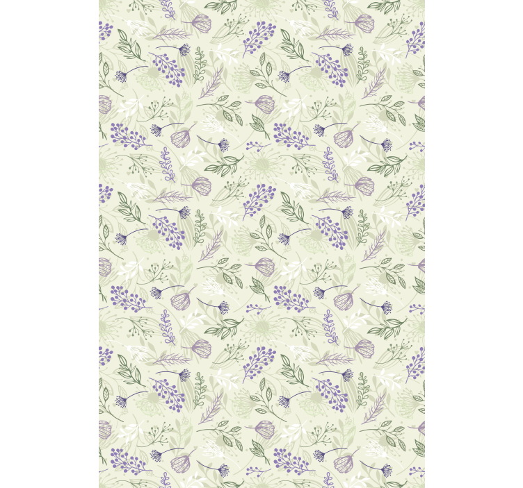 Flores roxas em fundo verde cego - TenStickers