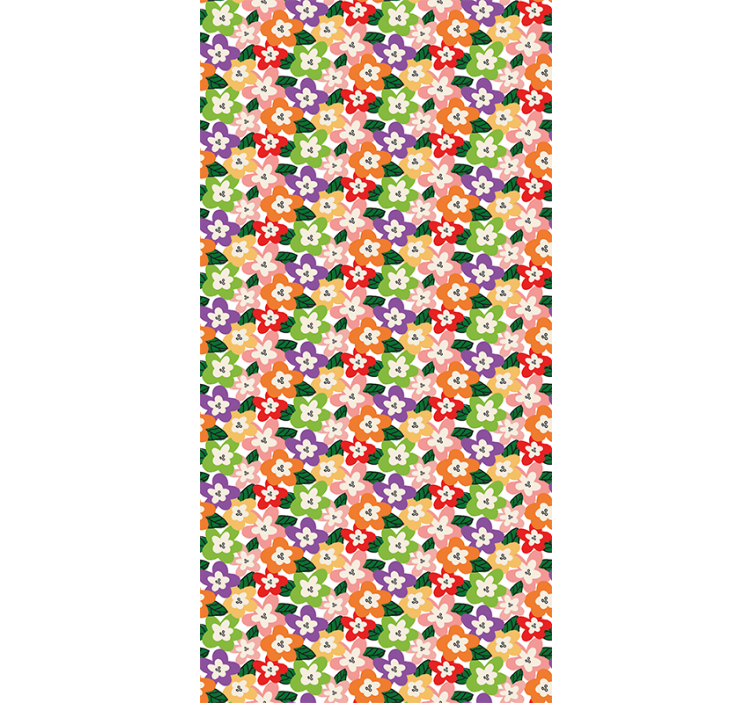 Desenho de flores coloridas cortinas de flores - TenStickers