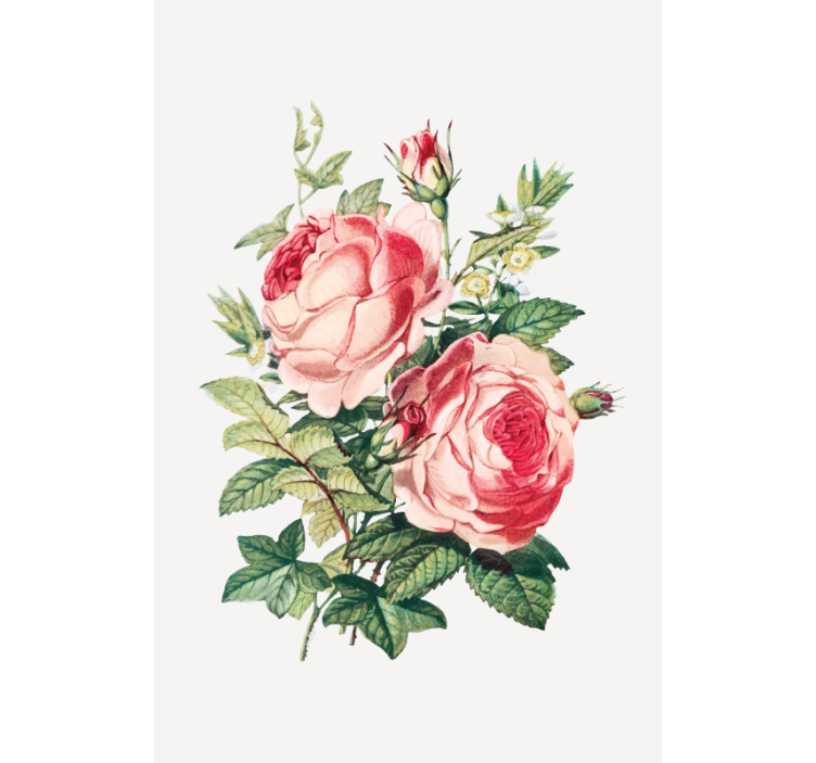 Estore de rolo flores e plantas rosas românticas florescem - TenStickers