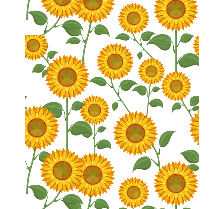 Estore de rolo flores e plantas motivo botânico de girassol - TenStickers