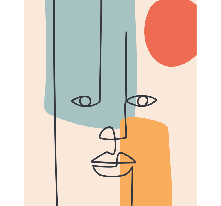 Pintura artística cega de rosto desenhado - TenStickers