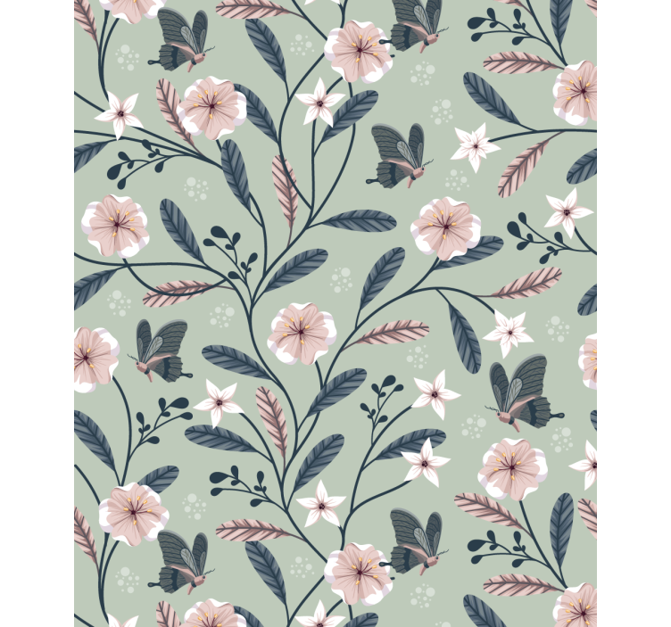 Borboleta voando no galho pintura cega - TenStickers