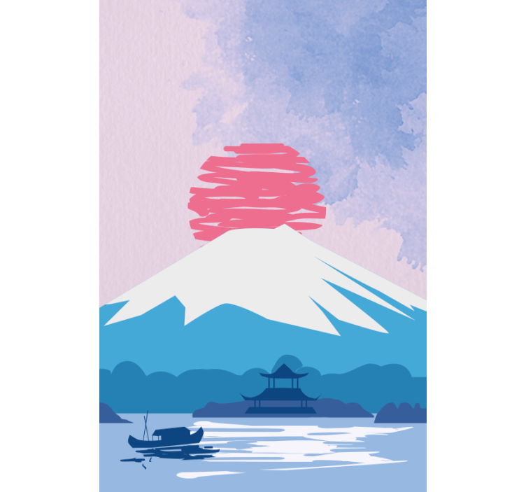 Estore de rolo original paisagem do monte fuji - TenStickers